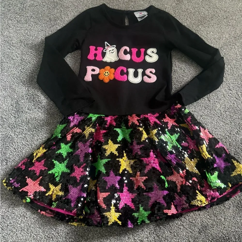 Counting Daisies Hocus Pocus Kids Sequin Dress Sz M (7/8)